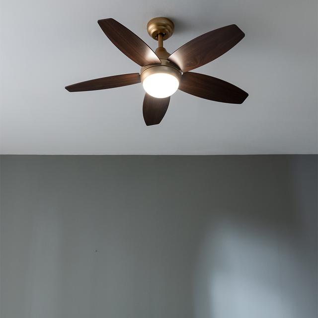 Cecotec EnergySilence Aero 4200 GoldDarkWood Ventilador De Techo De 53W Y 42” Con Luz LED De 15W 3 Tonalidades Seleccionables Mando A Distancia Temporizador Seleccionable 3 Velocidades Y 5 Aspas. Ventilador De Techo 