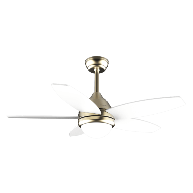 Cecotec EnergySilence Aero 4200 GoldLightWood Ventilador De Techo De 53W Y 42” Con Luz LED De 15W 3 Tonalidades Seleccionables Mando A Distancia Temporizador Seleccionable 3 Velocidades Y 5 Aspas. Ventilador De Techo 