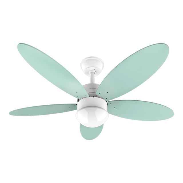 Cecotec EnergySilence Aero 4250 Flow Mint. Ventilador De Techo Con Mando A Distancia Temporizador Y Luz LED 40 W Motor DC 42" 5 Aspas Reversibles 6 Velocidades Función Invierno Menta Ventilador De Techo Con Mando A Distancia Y