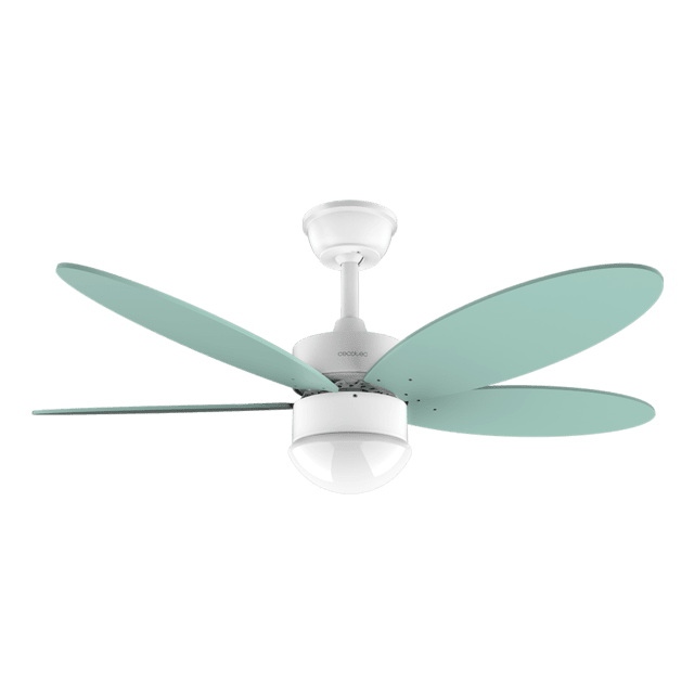 Cecotec EnergySilence Aero 4250 Flow Mint. Ventilador de Techo con Mando a distancia Temporizador y Luz LED 40 W Motor DC 42" 5 Aspas Reversibles 6 Velocidades Función Invierno Menta Ventilador de techo con mando a distancia y