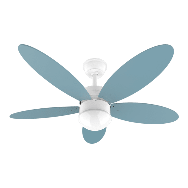 Cecotec EnergySilence Aero 4250 Flow Sky. Ventilador De Techo Con Mando A Distancia Temporizador Y Luz LED 40 W Motor DC 42" 5 Aspas Reversibles 6 Velocidades Función Invierno Azul Ventilador De Techo Con Mando A Distancia Y Lu