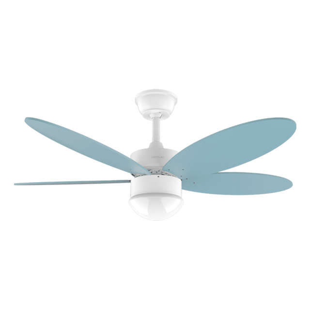 Cecotec EnergySilence Aero 4250 Flow Sky. Ventilador de Techo con Mando a distancia Temporizador y Luz LED 40 W Motor DC 42" 5 Aspas Reversibles 6 Velocidades Función Invierno Azul Ventilador de techo con mando a distancia y lu