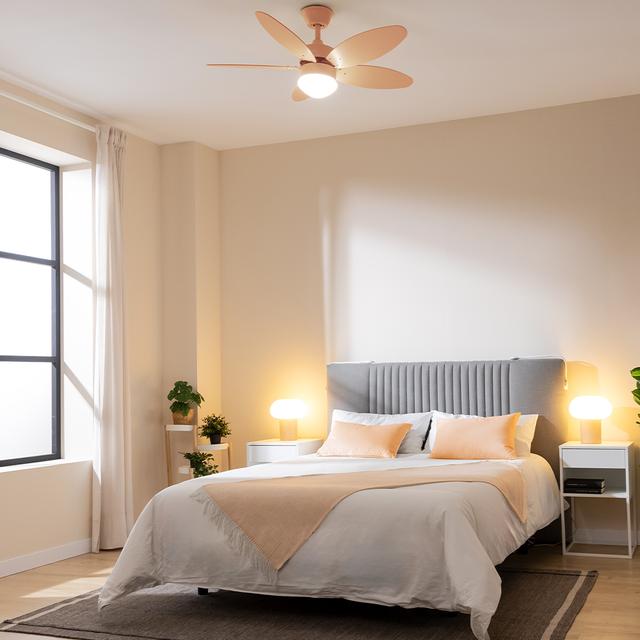 Cecotec EnergySilence Aero 4260 Full Orange Ventilador De Techo De 40 W Con Motor DC Y 42” Con Luz LED Mando A Distancia Temporizador 6 Velocidades Y 5 Aspas Reversibles. Ventilador De Techo