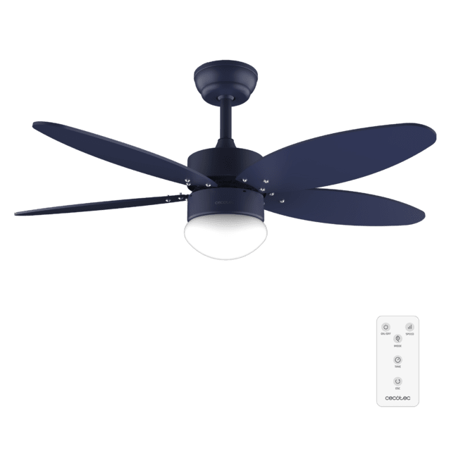 Cecotec EnergySilence Aero 4260 Full Purple Ventilador de techo de 40 W con motor DC y 42” con luz LED mando a distancia temporizador 6 velocidades y 5 aspas reversibles. Ventilador de techo