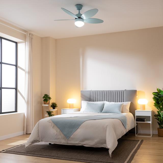 Cecotec EnergySilence Aero 4260 Full Sky Ventilador De Techo De 40 W Con Motor DC Y 42” Con Luz LED Mando A Distancia Temporizador 6 Velocidades Y 5 Aspas Reversibles. Ventilador De Techo 