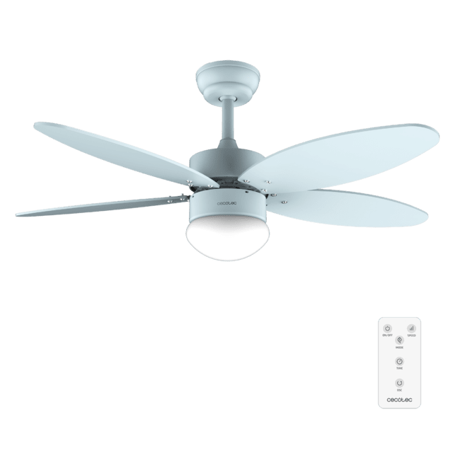 Cecotec EnergySilence Aero 4260 Full Sky Ventilador de techo de 40 W con motor DC y 42” con luz LED mando a distancia temporizador 6 velocidades y 5 aspas reversibles. Ventilador de techo 