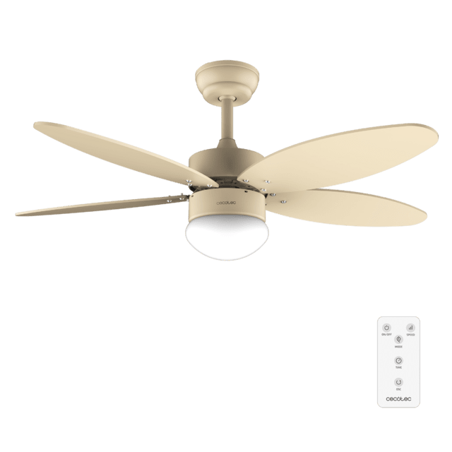 Cecotec EnergySilence Aero 4260 Full SunLight Ventilador de techo de 40 W con motor DC y 42” con luz LED mando a distancia temporizador 6 velocidades y 5 aspas reversibles. Ventilador de techo 