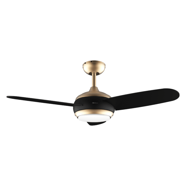 Cecotec EnergySilence Aero 4265 GoldBlack Ventilador De Techo De 65 W Y 42” Con Luz LED De 18W Mando A Distancia Temporizador Programable 3 Velocidades 3 Aspas. Ventilador De Techo 