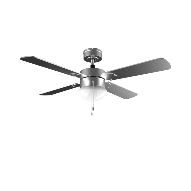 Cecotec EnergySilence Aero 450. Ventilador De Techo Con Luz De 50 W Bajo Consumo 106 Cm De Diámetro Luz 4 Aspas Reversibles 3 Velocidades Función Invierno Acabado En Acero/blanco Ventilador De Techo
