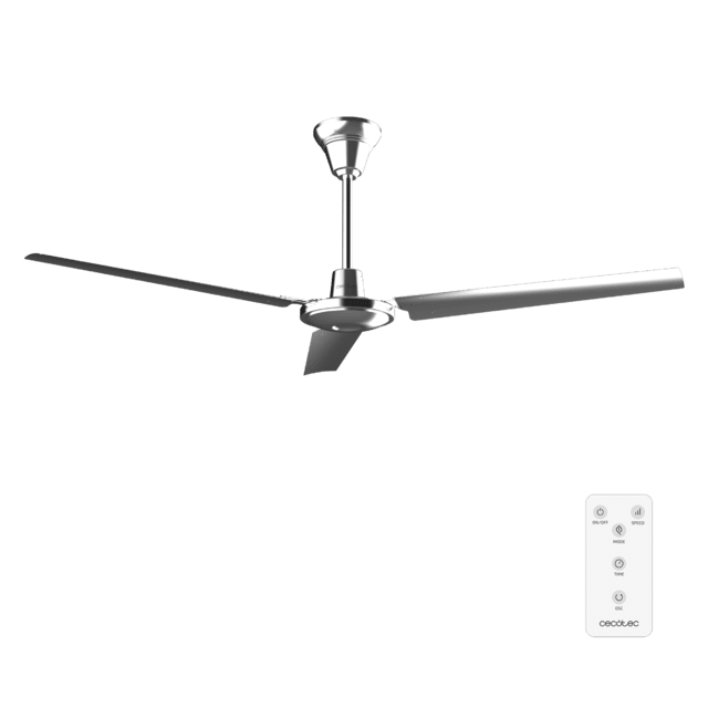 Cecotec EnergySIlence Aero 4800 Pro Ventilador de techo industrial de 52 pulgadas 3 aspas 88 W temporizador hasta 8 horas control remoto y 5 velocidades. Ventilador de techo 