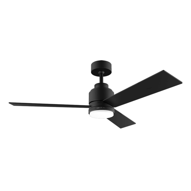 Cecotec EnergySilence Aero 4800 Style Black. Ventilador de Techo con Mando a Distancia Temporizador y Luz LED 60 W Motor de Cobre 48" (122 cm) 3 Aspas 3 Velocidades Función invierno Ventilador de techo con mando a distancia y l