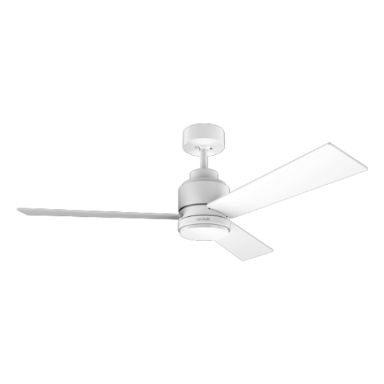 Cecotec EnergySilence Aero 4800 Style White. Ventilador de Techo con Mando a Distancia Temporizador y Luz LED 60 W Motor de Cobre 48" (122 cm) 3 Aspas 3 Velocidades Función invierno Ventilador de techo con mando a distancia y l