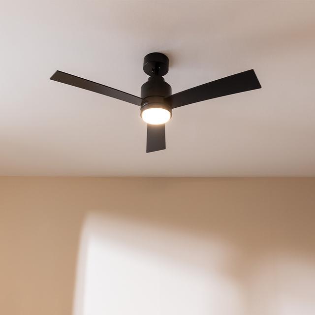 Cecotec EnergySilence Aero 4850 Style Black Ventilador De Techo De 30 W Y 48” Con Luz LED Mando A Distancia 6 Velocidades 3 Modos (Low/Medium/High) 3 Aspas Modo Winter-summer Y Modo Natural Breeze. Ventilador De Techo