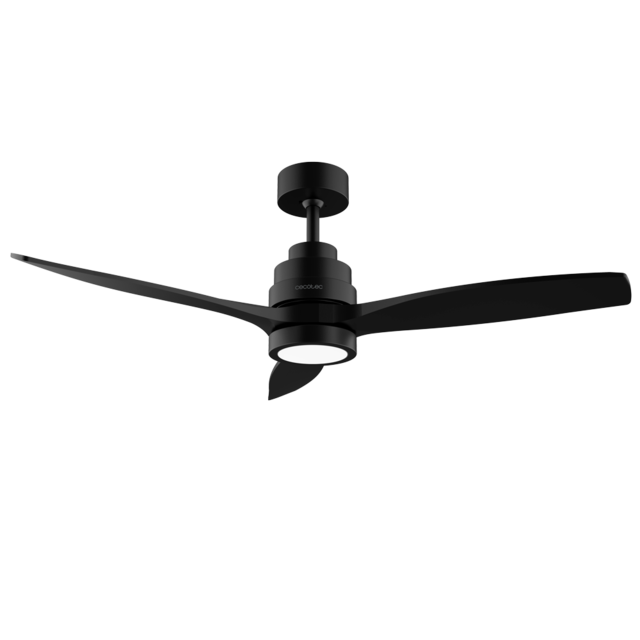 Cecotec EnergySilence Aero 5200 Black Design. Ventilador de Techo con Mando a Distancia y Temporizador 40W Diámetro 132 cm Motor DC Luz LED 6 Velocidades Función invierno Negro Ventilador de techo