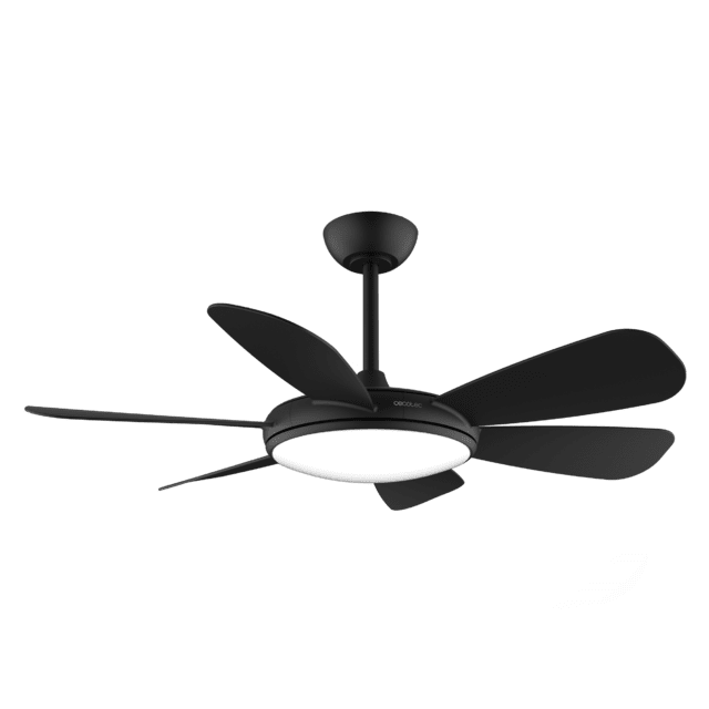 Cecotec EnergySilence Aero 5200 Black Pro Ventilador De Techo De 55 W Con Motor DC Y 52 Pulgadas Luz LED Mando A Distancia Temporizador 6 Aspas Y Modo Winter-summer. Ventilador De Techo 