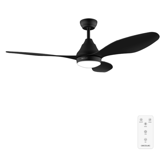Cecotec EnergySilence Aero 5200 Black Ventilador de techo de 40 W y 48” con luz 3 velocidades Ventilador de techo