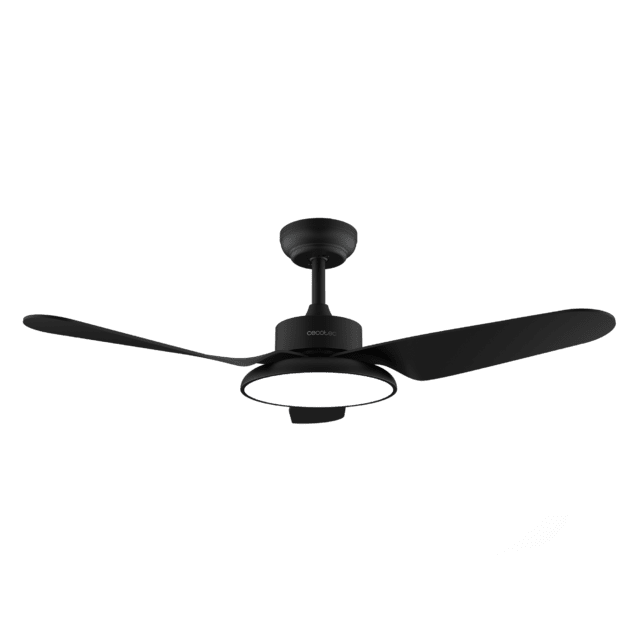Cecotec EnergySilence Aero 5200 Light Black Ventilador De Techo Con Motor DC De 40W 43" Luz LED De 22W 3 Tonalidades 3 Aspas Temporizador Programable Programable Modo Winter/summer 6 Velocidades.  Ventilador De Techo