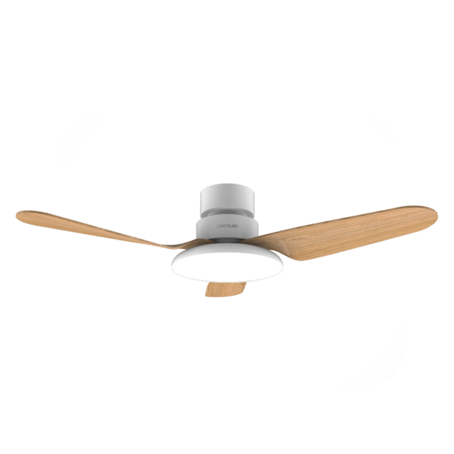 Cecotec EnergySilence Aero 5200 Light LightWood Ventilador De Techo Con Motor DC De 40W 43" Luz LED De 22W 3 Tonalidades 3 Aspas Temporizador Programable Programable Modo Winter/summer 6 Velocidades. Ventilador De Techo 