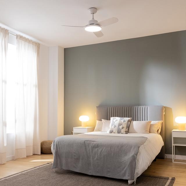 Cecotec EnergySilence Aero 5200 Light White Ventilador De Techo Con Motor DC De 40W 43" Luz LED De 20W 3 Tonalidades 3 Aspas Temporizador Programable Programable Modo Winter/summer 6 Velocidades. Ventilador De Techo 