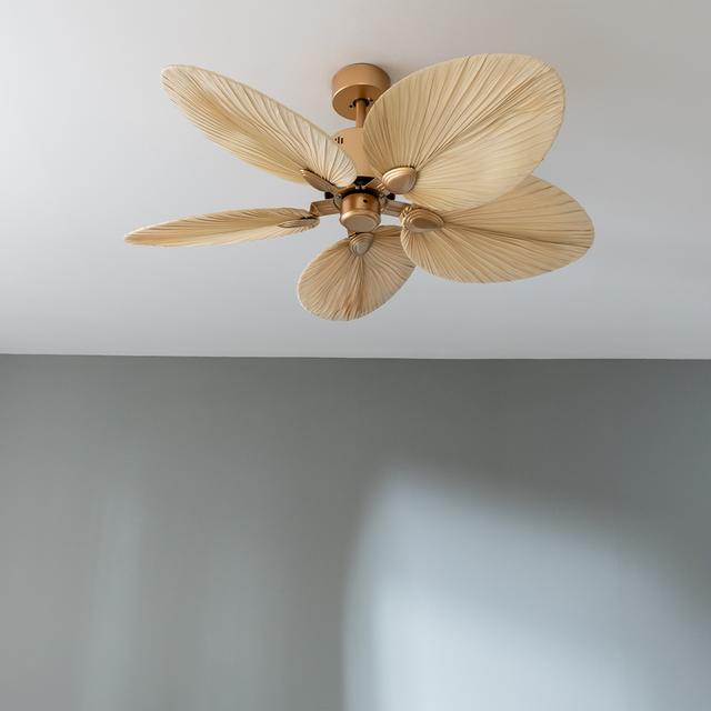 Cecotec EnergySilence Aero 5200 Natural Palm Ventilador De Techo De Diseño Con Motor DC De 38W 50 Pulgadas Control Remoto 5 Aspas 6 Velocidades Modo Winter/summer Y Temporizador De 2 4 Y Hasta 8 Horas.  Ventilador De Techo