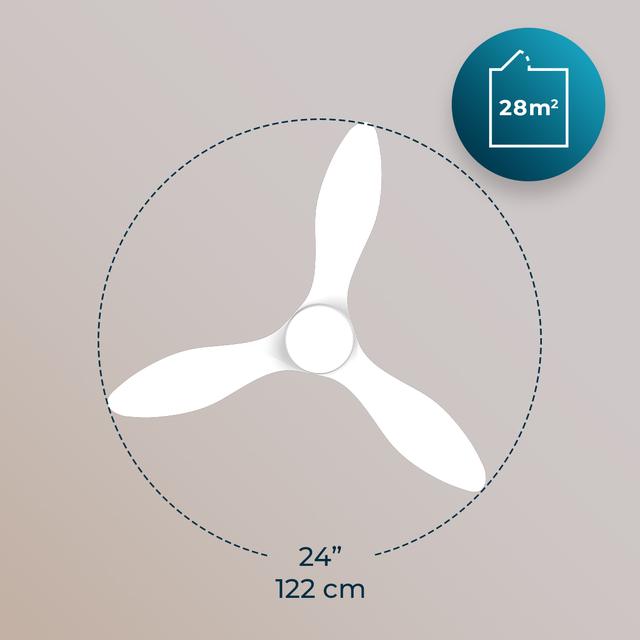 Cecotec EnergySilence Aero 5200 White Ventilador De Techo De 62 W Y 48” Con Luz 3 Velocidades Temporizador  Ventilador De Techo