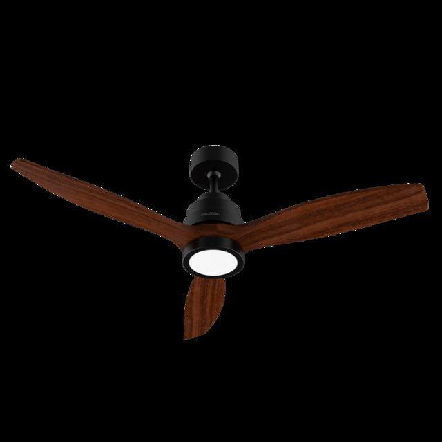 Cecotec EnergySilence Aero 5250 Black Design. Ventilador De Techo Con Mando A Distancia Y Temporizador 40W Diámetro 132 Cm Motor DC Luz LED 6 Velocidades Función Invierno Negro/Aspas Madera Ventilador De Techo 