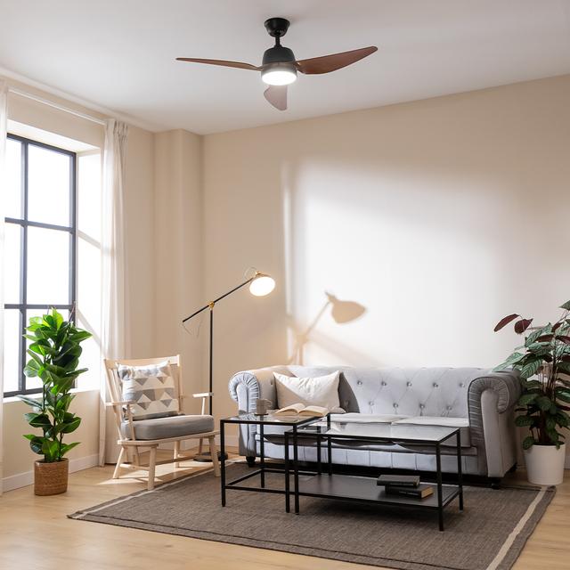 Cecotec EnergySilence Aero 5250 BlackWood Ventilador De Techo De 62 W Y 48” Con Luz 3 Velocidades Temporizador Ventilador De Techo