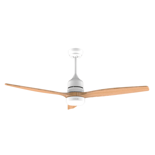 Cecotec EnergySilence Aero 5275 WhiteWood Ventilador De Techo De 40 W Y 52" Con Motor DC Mando A Distancia Luz LED Doble Altura Temporizador Modo Winter-summer. Ventilador De Techo