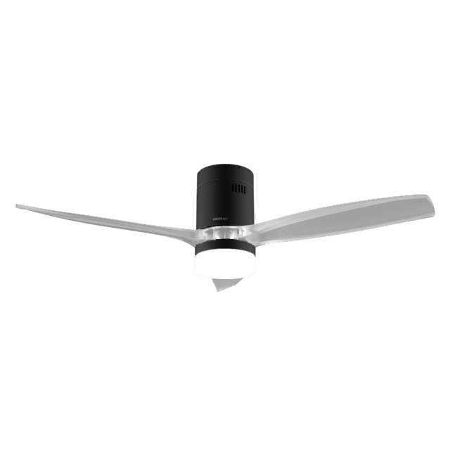 Cecotec EnergySilence Aero 5285 Sun BlackTransparent Ventilador De Techo De 40 W Y 52” Con Mando A Distancia Control Por Wifi Y Mando A Distancia Protección IP44 6 Velocidades 3 Aspas Modo Winter-summer Y Temporizador De Hast