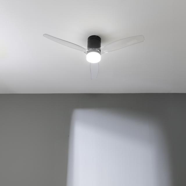 Cecotec EnergySilence Aero 5285 Sun BlackTransparent Ventilador De Techo De 40 W Y 52” Con Mando A Distancia Control Por Wifi Y Mando A Distancia Protección IP44 6 Velocidades 3 Aspas Modo Winter-summer Y Temporizador De Hast