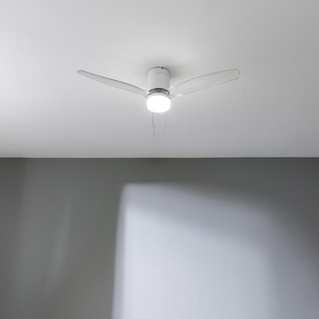 Cecotec EnergySilence Aero 5285 Sun WhiteTransparent Ventilador De Techo De 40 W Y 52” Con Mando A Distancia Control Por Wifi Y Mando A Distancia Protección IP44 6 Velocidades 3 Aspas Modo Winter-summer Y Temporizador De Hast