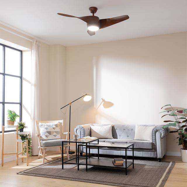 Cecotec EnergySilence Aero 5290 BlackWood Ventilador De Techo De 40 W Y 52" Con Motor DC Mando A Distancia Luz LED Temporizador Programable Modo Winter-summer. Ventilador De Techo