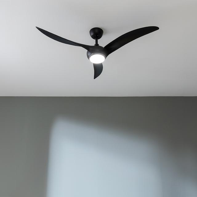 Cecotec EnergySilence Aero 5295 Black Ventilador De Techo Con Motor DC De 40W 54 Pulgadas Con Luz LED De 18W 3 Tonalidades Seleccionables 3 Aspas Temporizador Programable. Ventilador De Techo