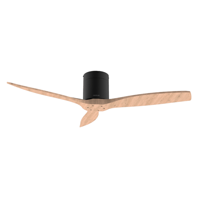Cecotec EnergySilence Aero 5500 Aqua Black&LightWood Connected Ventilador De Techo De 40 W Y 52” Con Mando A Distancia Control Por Wifi Y Mando A Distancia Protección IP44 6 Velocidades 3 Aspas Modo Winter-summer Y Temporizad