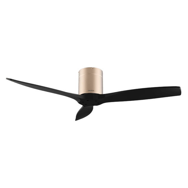 Cecotec EnergySilence Aero 5500 Aqua GoldBlack Connected Ventilador De Techo De 40 W Y 52” Con Mando A Distancia Control Por Wifi Y Mando A Distancia Protección IP44 6 Velocidades 3 Aspas Modo Winter-summer Y Temporizador De