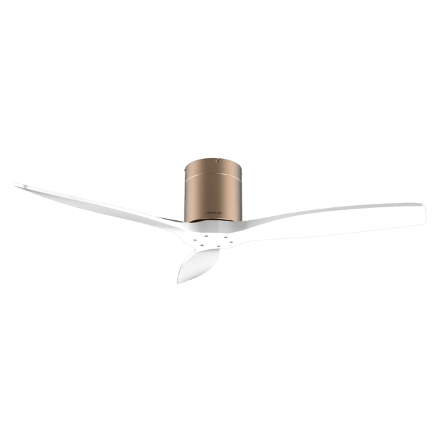 Cecotec EnergySilence Aero 5500 Aqua GoldWhiteWood Connected Ventilador De Techo De 40 W Y 52” Con Mando A Distancia Control Por Wifi Y Mando A Distancia Protección IP44 6 Velocidades 3 Aspas Modo Winter-summer Y Temporizador