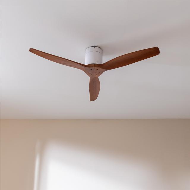 Cecotec EnergySilence Aero 5500 Aqua WhiteDarkWood Connected Ventilador De Techo De 40 W Y 52” Con Mando A Distancia Control Por Wifi Y Mando A Distancia Protección IP44 6 Velocidades 3 Aspas Modo Winter-summer Y Temporizador