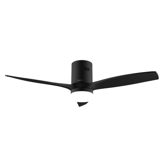 Cecotec EnergySilence Aero 5600 Aqua Black&Black Connected Ventilador De Techo De 40 W Y 52” Con Mando A Distancia Control Por Wifi Y Mando A Distancia Protección IP44 Luz 6 Velocidades 3 Aspas Modo Winter-summer Y Temporizad