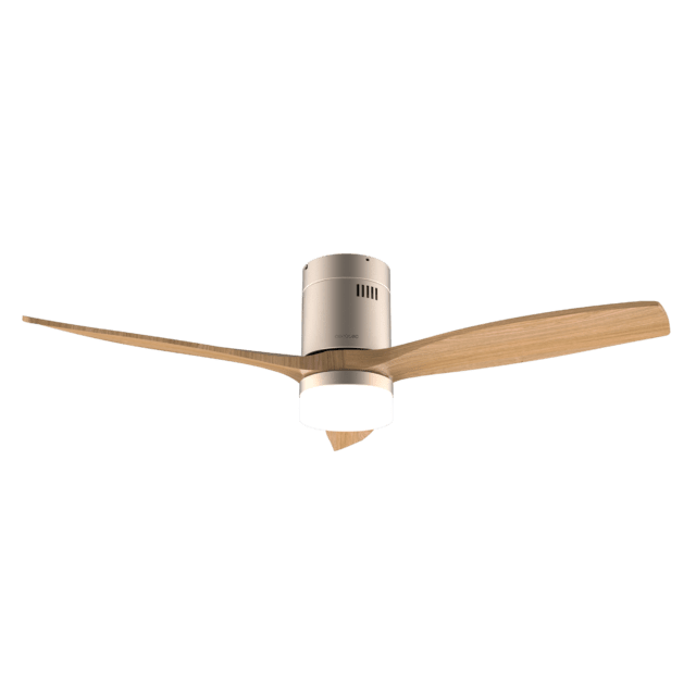 Cecotec EnergySilence Aero 5600 Aqua GoldLightWood Connected Ventilador De Techo De 40 W Y 52” Con Mando A Distancia Control Por Wifi Y Mando A Distancia Protección IP44 Luz 6 Velocidades 3 Aspas Modo Winter-summer Y Temporiz