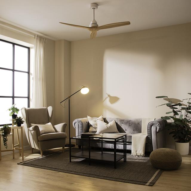 Cecotec EnergySilence Aero 590 Ventilador De Techo De 65W Y 52” Con Mando A Distancia Temporizador Modo Winter-summer 3 Velocidades Y 3 Aspas. Ventilador De Techo