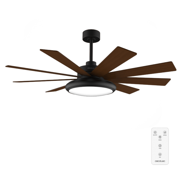 Cecotec EnergySilence Aero 7000 Light Pro Ventilador de techo de 35 W y 70” con luz LED 36W control remoto 6 velocidades 9 aspas modo winter-summer.  Ventilador de techo