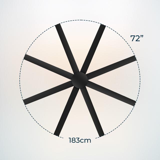 Cecotec EnergySilence Aero 7200 Pro Ventilador De Techo Con Motor DC De 40 W Y 72 Pulgadas 6 Velocidades 8 Aspas Temporizador Hasta 4 Horas Control Remoto Modo Winter/summer. Ventilador De Techo 