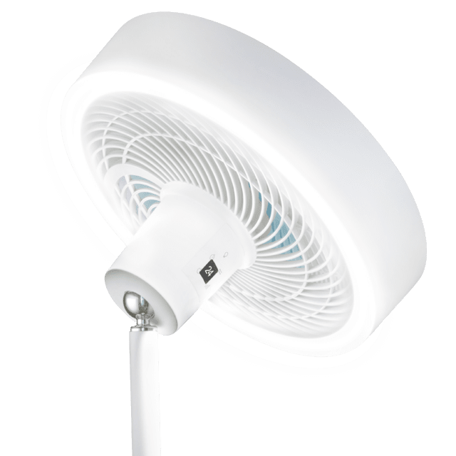 Cecotec EnergySIlence FanLamp Ventilador De Pie Con Aro De Luz LED Con Motor DC Y Con Salida De Aire Reversible Potencia De 36 W Control Táctil Y Mando A Distancia Tres Alturas Seleccionables. Ventilador De Pie