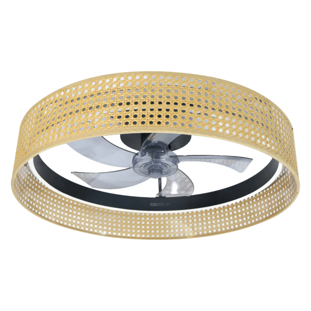 Cecotec EnergySilence LampAero 600 Beige Design Ventilador De Techo De Diseño Con Motor DC Y Una Potencia De 20W Luz LED De 40W Con 5 Aspas De 17 Pulgadas Control Remoto 6 Velocidades 3 Tonalidades De Luz Disponibles Temporizad
