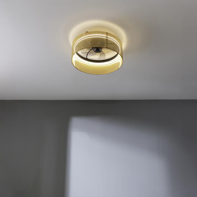 Cecotec EnergySilence LampAero 600 Beige Design Ventilador De Techo De Diseño Con Motor DC Y Una Potencia De 20W Luz LED De 40W Con 5 Aspas De 17 Pulgadas Control Remoto 6 Velocidades 3 Tonalidades De Luz Disponibles Temporizad