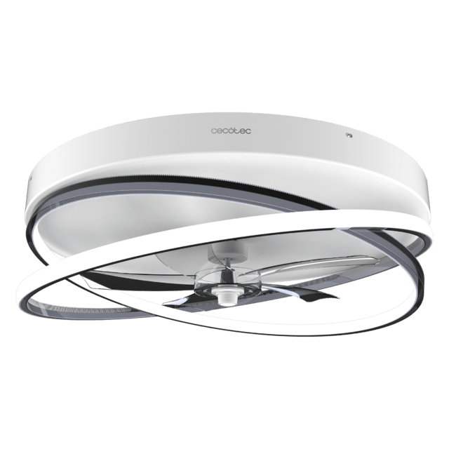 Cecotec EnergySilence LampAero 600 FlowLight Ventilador De Techo De Diseño Con Motor DC Con Una Potencia De 20W Y Luz LED De 40W Con 5 Aspas De 17 Pulgadas Control Remoto 3 Velocidades 3 Tonalidades De Luz Disponibles Temporiza