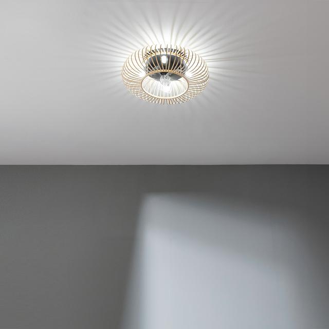 Cecotec EnergySilence LampAero 600 Natural LightWood Ventilador De Techo De Diseño Con Motor DC Con Una Potencia De 20W Y Lámpara Integrada Con 5 Aspas De 11 Pulgadas Control Remoto 3 Velocidades 3 Tonalidades De Luz Disponibl