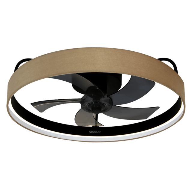 Cecotec EnergySilence LampAero 650 Beige Design Ventilador De Techo De Diseño Con Motor DC Y Una Potencia De 20W Luz LED De 40W Con 5 Aspas De 17 Pulgadas Control Remoto 6 Velocidades 3 Tonalidades De Luz Disponibles Temporizad
