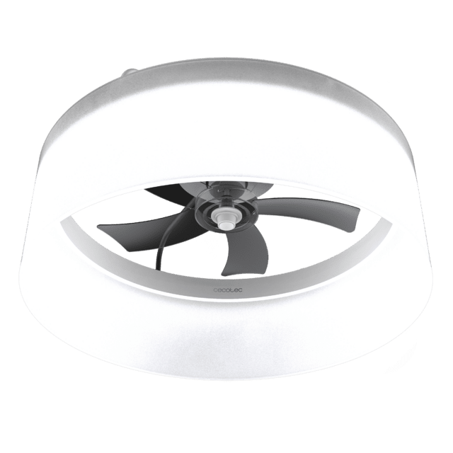 Cecotec EnergySilence LampAero 650 White Design Ventilador De Techo De Diseño Con Un Motor DC Una Potencia De 20W Y Luz LED De 40W Con 5 Aspas De 17 Pulgadas Control Remoto 6 Velocidades 3 Tonalidades De Luz Disponibles Tempori