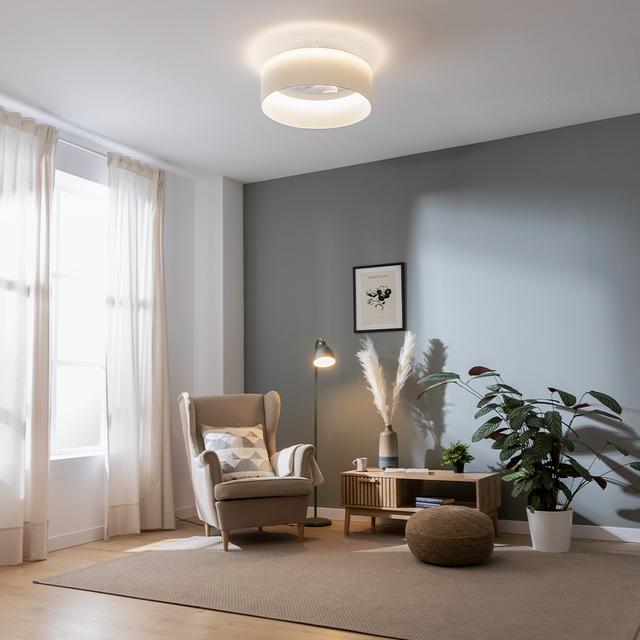 Cecotec EnergySilence LampAero 650 White Design Ventilador De Techo De Diseño Con Un Motor DC Una Potencia De 20W Y Luz LED De 40W Con 5 Aspas De 17 Pulgadas Control Remoto 6 Velocidades 3 Tonalidades De Luz Disponibles Tempori